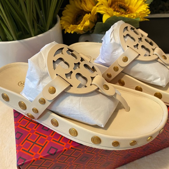Tory Burch Miller Cloud Coin Thing Sandals - Picture 2 of 9